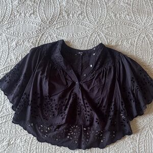 Madewell Black Eyelet Cotton Top - Women's